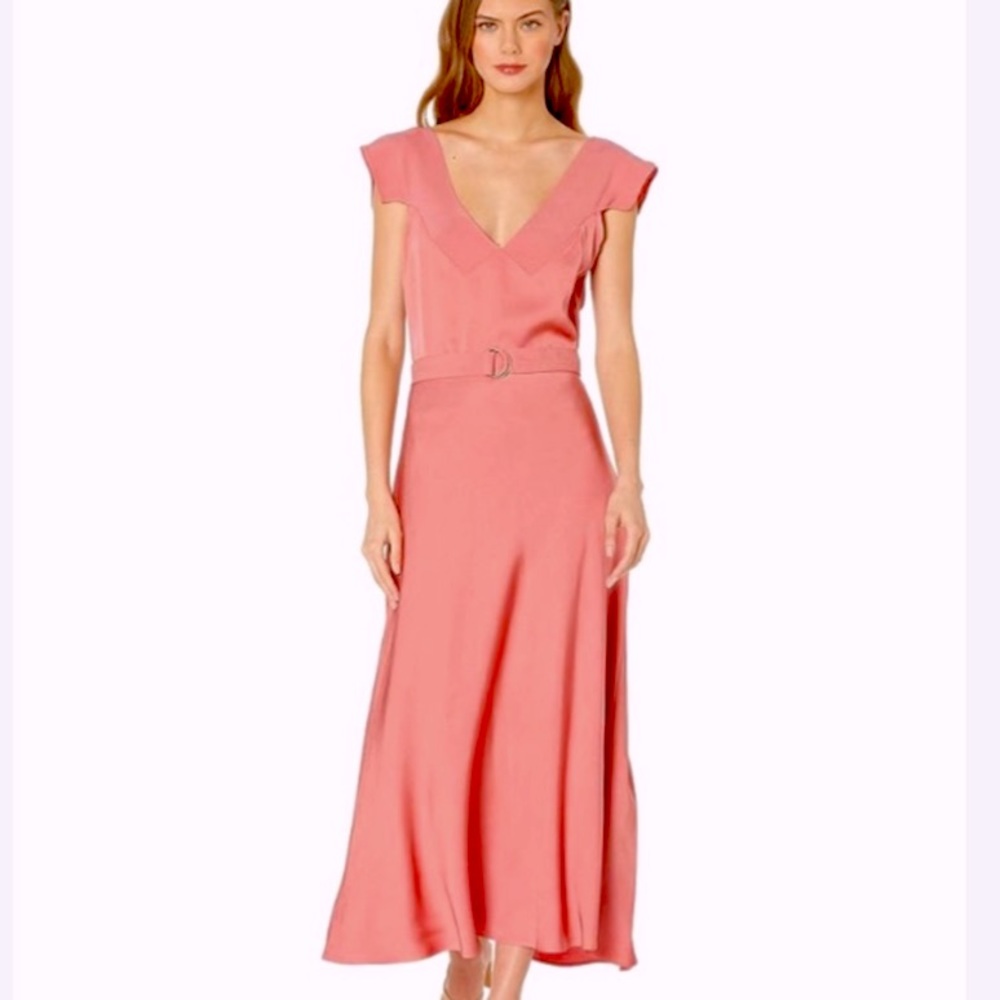 NWOT TED BAKER NOEMI BELTED SATIN MAXI DRESS SZ US 6 OR TED SZ 2
